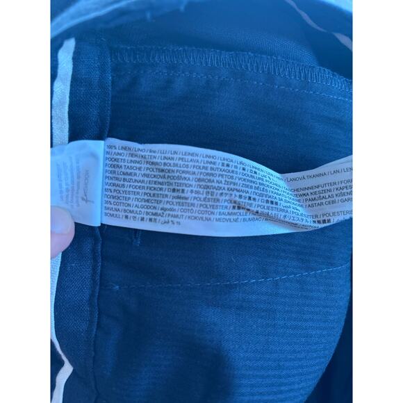 Mango MNG Men’s 100% Linen Navy Blue Pants Slim Fit Size 32 NWT Pockets - Picture 6 of 8